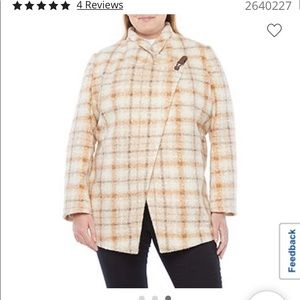 NWT- Plus size Liz Claiborne plaid mid weight cape coat